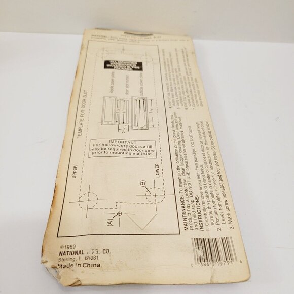 Vtg National Brand Polished Brass Spring Action Flap Mail Slot - Picture 4 of 4